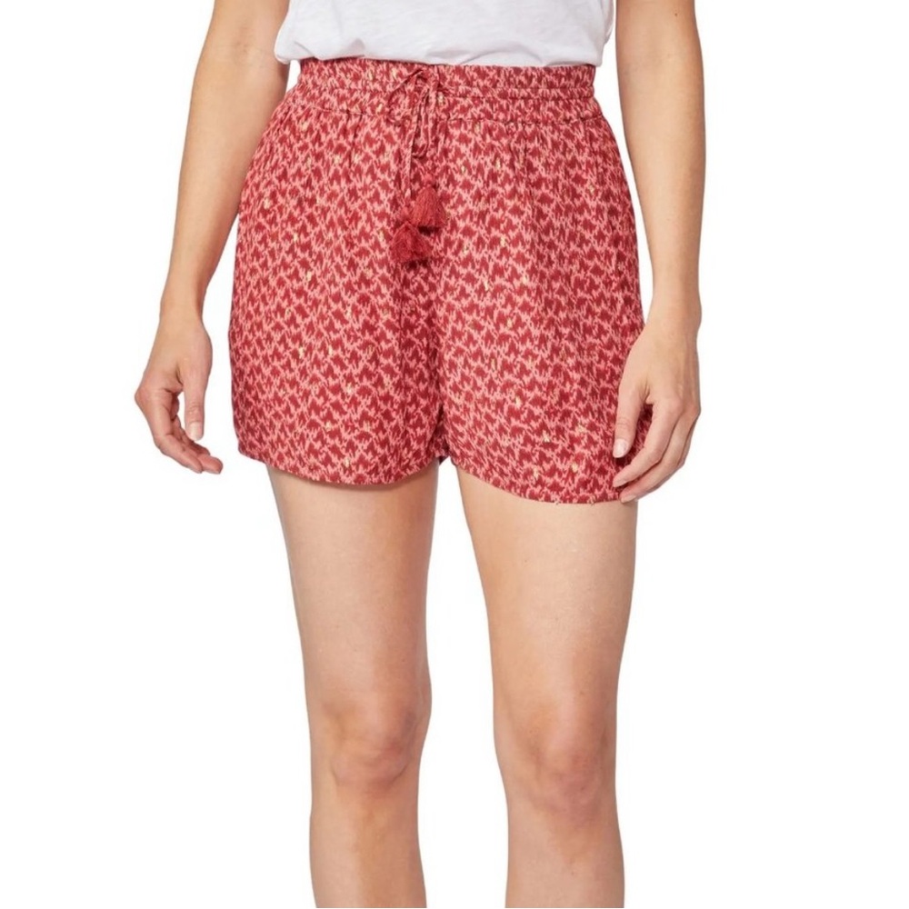 PAIGE Women's Mardi Short Elastic Waist Metallic Dots in Papaya Size‎ L